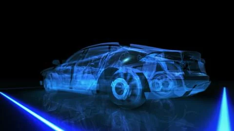 Abstract 3D Car Animation Stock Illustration