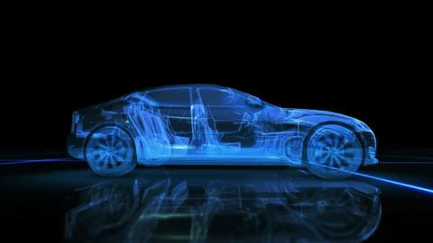 Abstract 3D Car Animation Stock Illustration