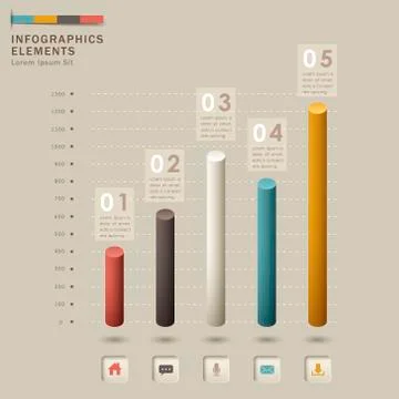 Abstract 3d chart infographics Stock Illustration