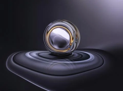 Abstract 3D chrome ball 스톡 일러스트