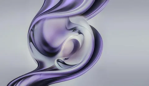 Abstract 3D chrome shape Stock Illustration