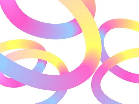 Abstract 3d circle curves with multicolored gradient. Digital frequency track Stock Illustration