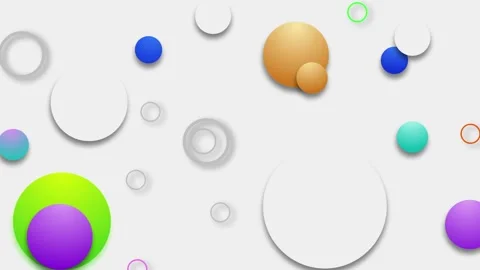 Abstract 3d circles and colorful spheres on a light background with soft sh.. Stock Footage 336873032