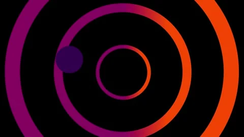 Abstract 3D Circles Background with Glowing Light Fire Magic in Dark Space Stock Footage 340047373