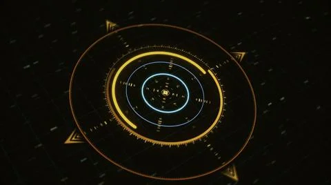 Abstract 3d circular graph resembling a modern compass with several narrow Stock Illustration