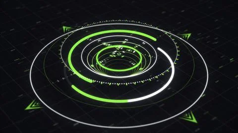 Abstract 3d circular graph resembling a modern compass with several narrow Stock Illustration