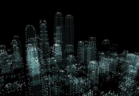 Abstract 3d city rendering 스톡 일러스트