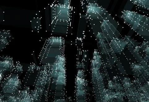 Abstract 3d city rendering 스톡 일러스트