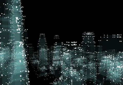 Abstract 3d city rendering 스톡 일러스트