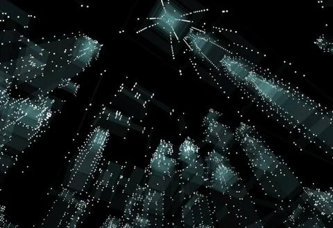 Abstract 3d city rendering 스톡 일러스트