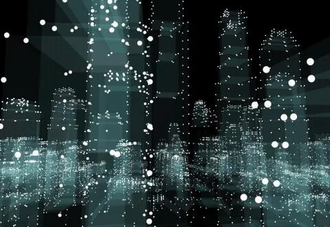 Abstract 3d city rendering 스톡 일러스트