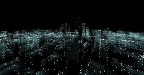 Abstract 3d city rendering 스톡 일러스트