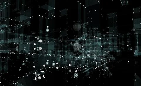 Abstract 3d city rendering 스톡 일러스트