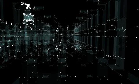 Abstract 3d city rendering 스톡 일러스트