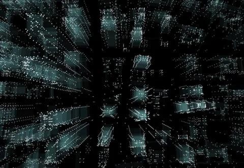 Abstract 3d city rendering Stock Illustration