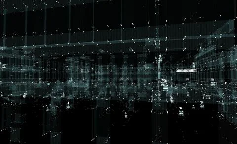 Abstract 3d city rendering 스톡 일러스트