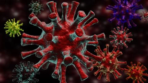 Abstract 3d city rendering with lines and digital elements. Digital skyscrape 스톡 일러스트