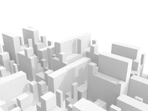 Abstract 3d cityscape over white background Stock Illustration