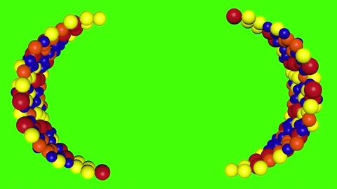 Abstract 3D colored balls animation on green screen Stock Footage 159916154