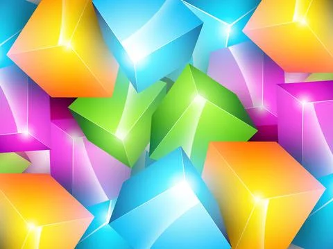 Abstract 3D Colorful cubes background Stock Illustration