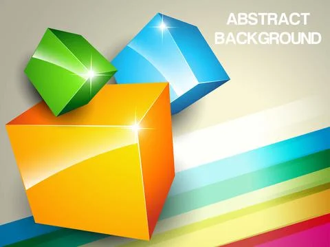 Abstract 3D colorful cubes background Stock Illustration