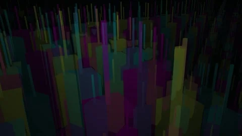 Abstract 3D colorful geometric blocks dynamic digital data visualization ci.. Stock Footage 346316536