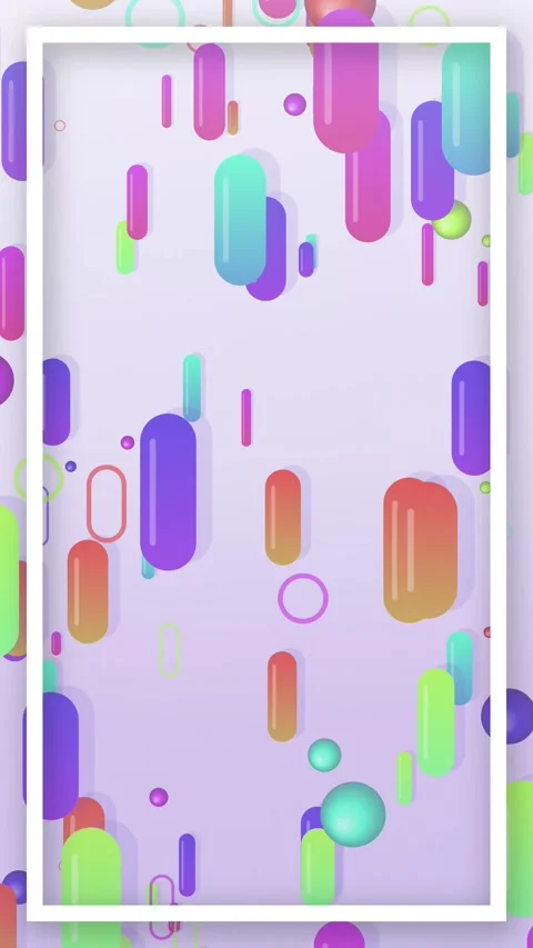 Abstract 3D Colorful Rounded Capsules and Spheres Seamless Loop Animation Stock Footage 347935577
