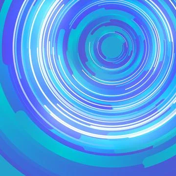 Abstract 3d composition of blue colored circles. Computer generated pattern Ilustração Stock