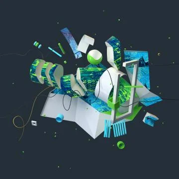 Abstract 3D composition イラスト素材