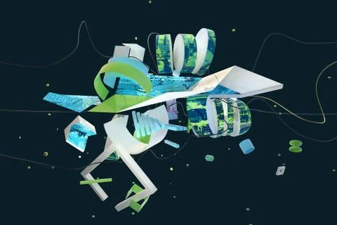 Abstract 3D composition イラスト素材