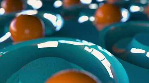 Abstract 3d composition. Synchronous rotation of balls, computer generated Stock Illustration