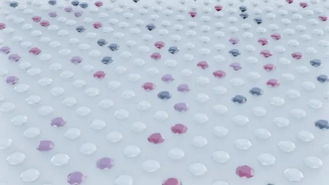 Abstract 3D Composition of White Black and Red Faceted Diamond Like Shapes Stock Footage 335959772