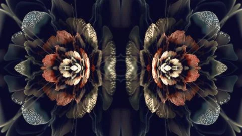 Abstract 3d computer generated fractals of an amazing beautiful dark theme fr Stock Illustration