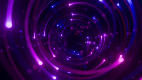Abstract 3D concentric glowing metallic rings background Vídeos de archivo 336962993