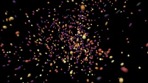 Abstract 3D confetti particles on black background Stock Footage 279898260