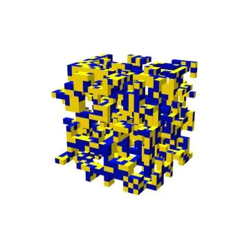 Abstract 3d construction in form of cube. Vector illustration. 스톡 일러스트