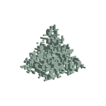 Abstract 3d construction in form of pyramid. Vector illustration. 스톡 일러스트