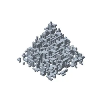Abstract 3d construction in form of pyramid. Vector illustration. 스톡 일러스트