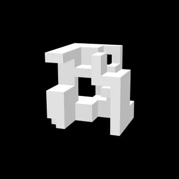 Abstract 3d construction. Isolated on black background. Vector illustration. Stock Illustration