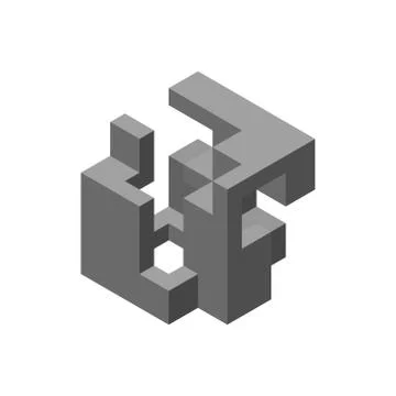 Abstract 3d construction. Isolated on white background. Vector illustration. Иллюстрация