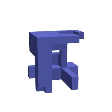 Abstract 3d construction. Isolated on white background. Vector illustration. Stock Illustration