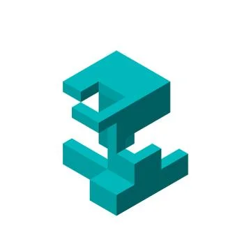 Abstract 3d construction. Isolated on white background. Vector illustration. 스톡 일러스트