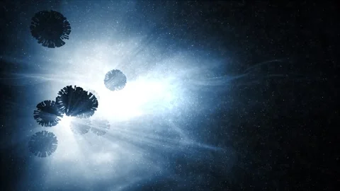Abstract 3d corona virus on dark blue animation background Stock Footage 337192033