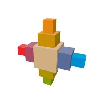 Abstract 3d cross from cubes. Stock Illustration