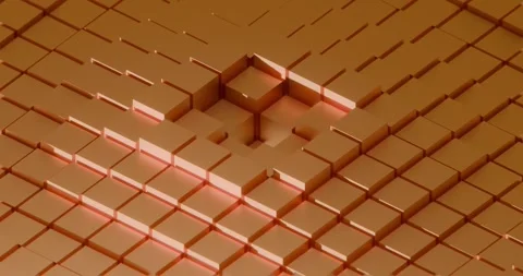 Abstract 3d cube grid with glowing center looping animation Stock Footage 335255133