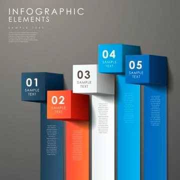 Abstract 3d cube infographics Stock Illustration
