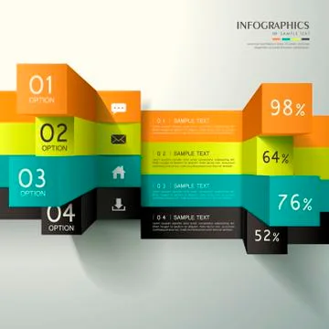 Abstract 3d cube infographics Stockillustratie