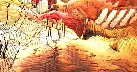 Abstract 3d cube landscape with camera move for digital background element. Stock Footage 331502069