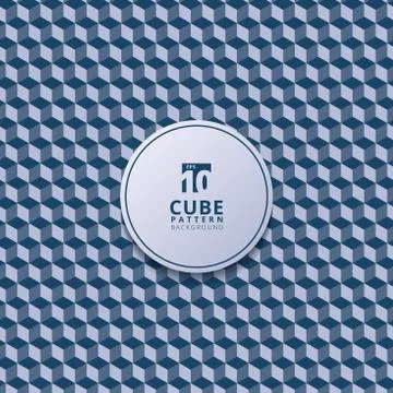 Abstract 3D cube pattern. 3D geometric blue background and texture. Ilustración de archivo