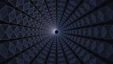 Abstract 3D Cube Tunnel Seamless Loop Stock Footage 340889485